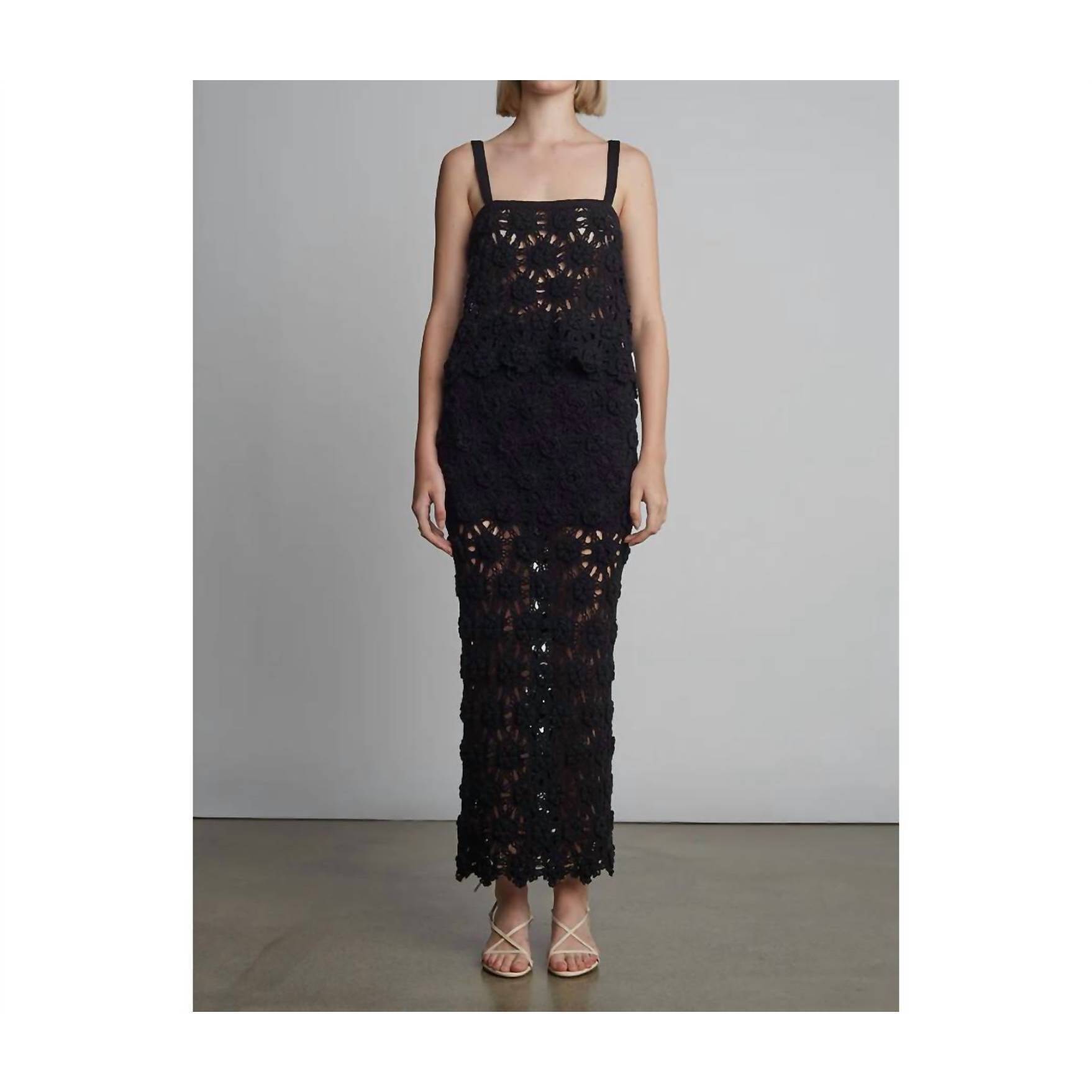 New Eleven Six Isa Crochet Skirt In Black